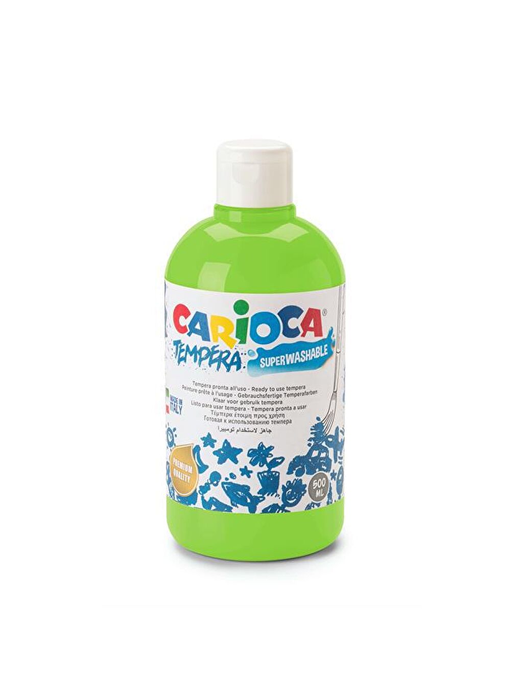 CARIOCA Yeşil Tempera Boya (Süper Yıkanabilir) 500ml - Neon Yeşil