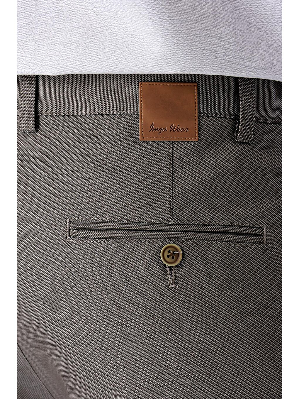 Koyu Kahverengi Pamuklu Yandan Cepli Casual Slim Fit Chino Pantolon 1003240150-4