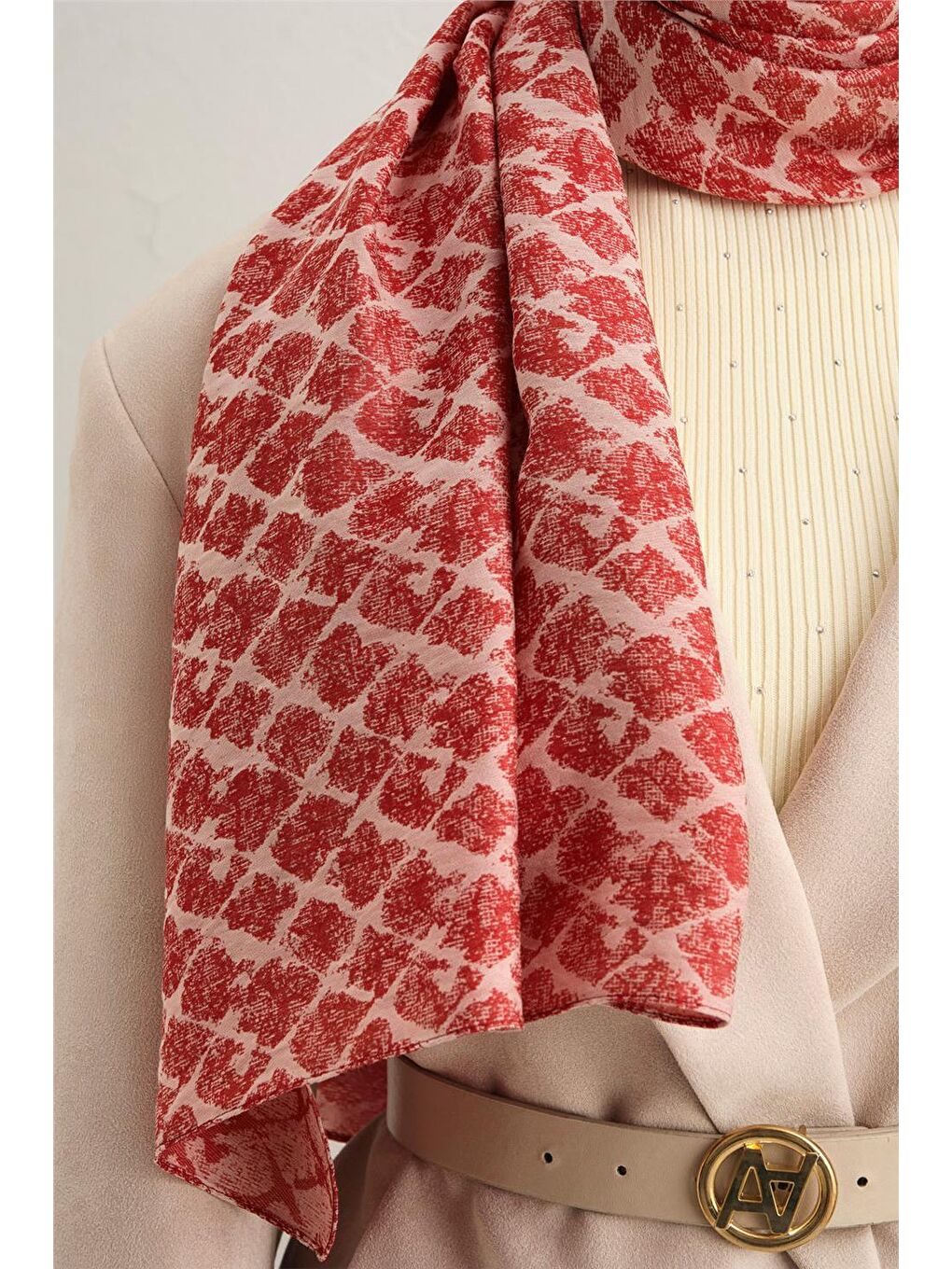 Kırmızı Trend Pure Lina Şal 13 1268 1964-1