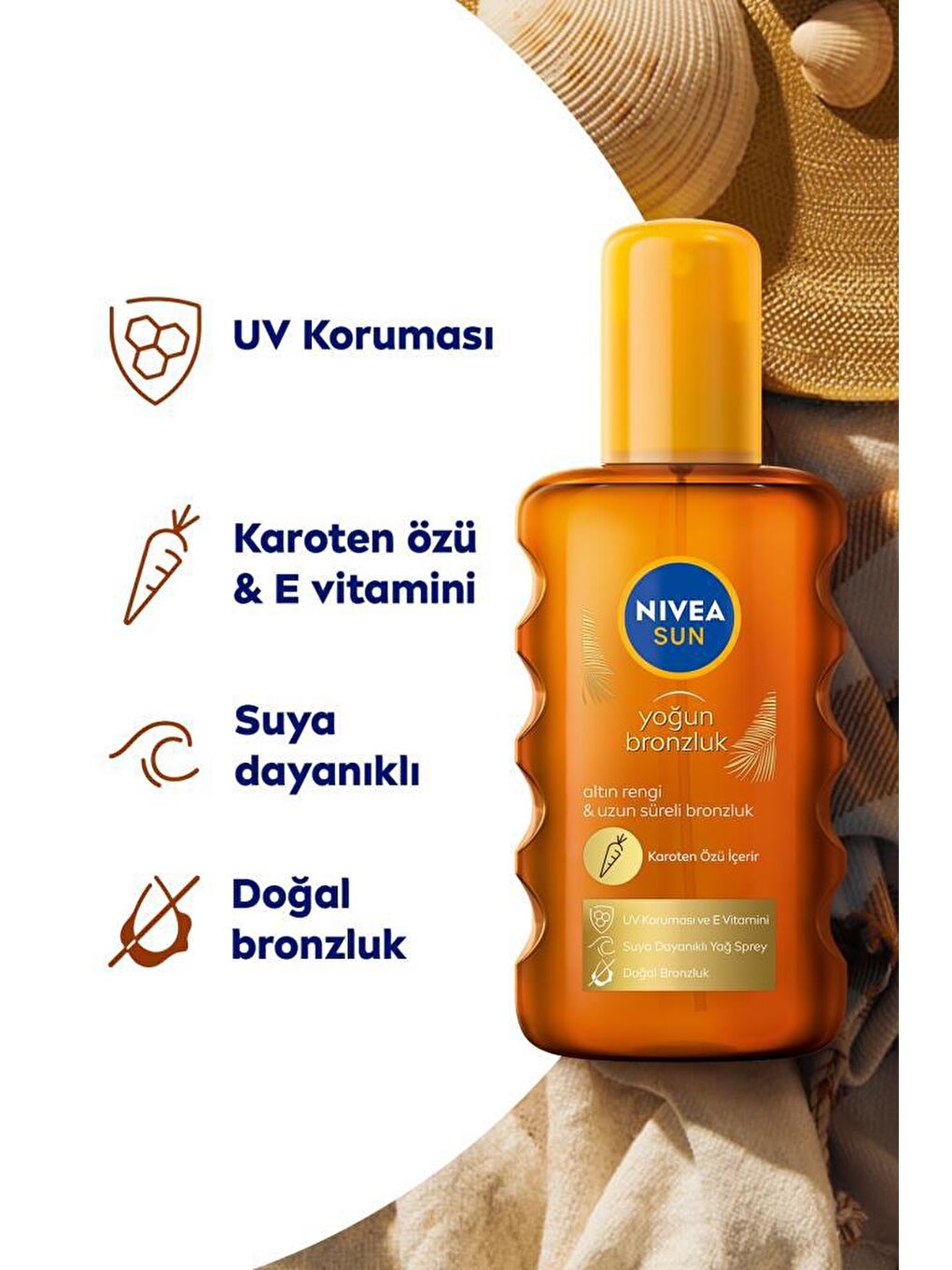 NIVEA Şeffaf Sun Güneş Kremi ve Bronzlaştırıcı, SPF 50+ 200 ml Sprey, Çok Yüksek Koruma Nemlendirici - 3