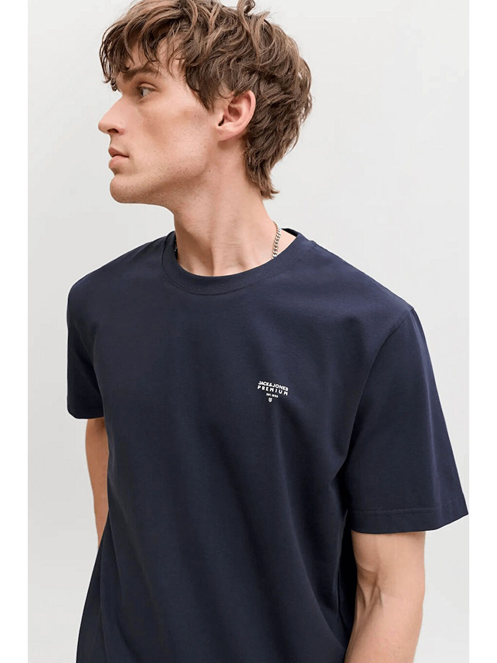 Lacivert Premium Logolu Pamuklu Regular Fit Bisiklet Yaka T Shirt 12292383-1