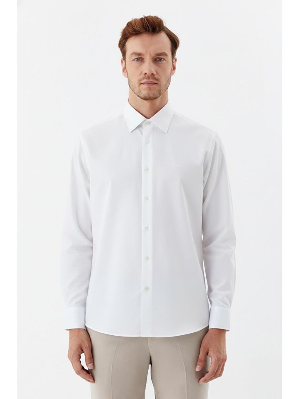 Uzun Kollu Erkek Gömlek Beyaz