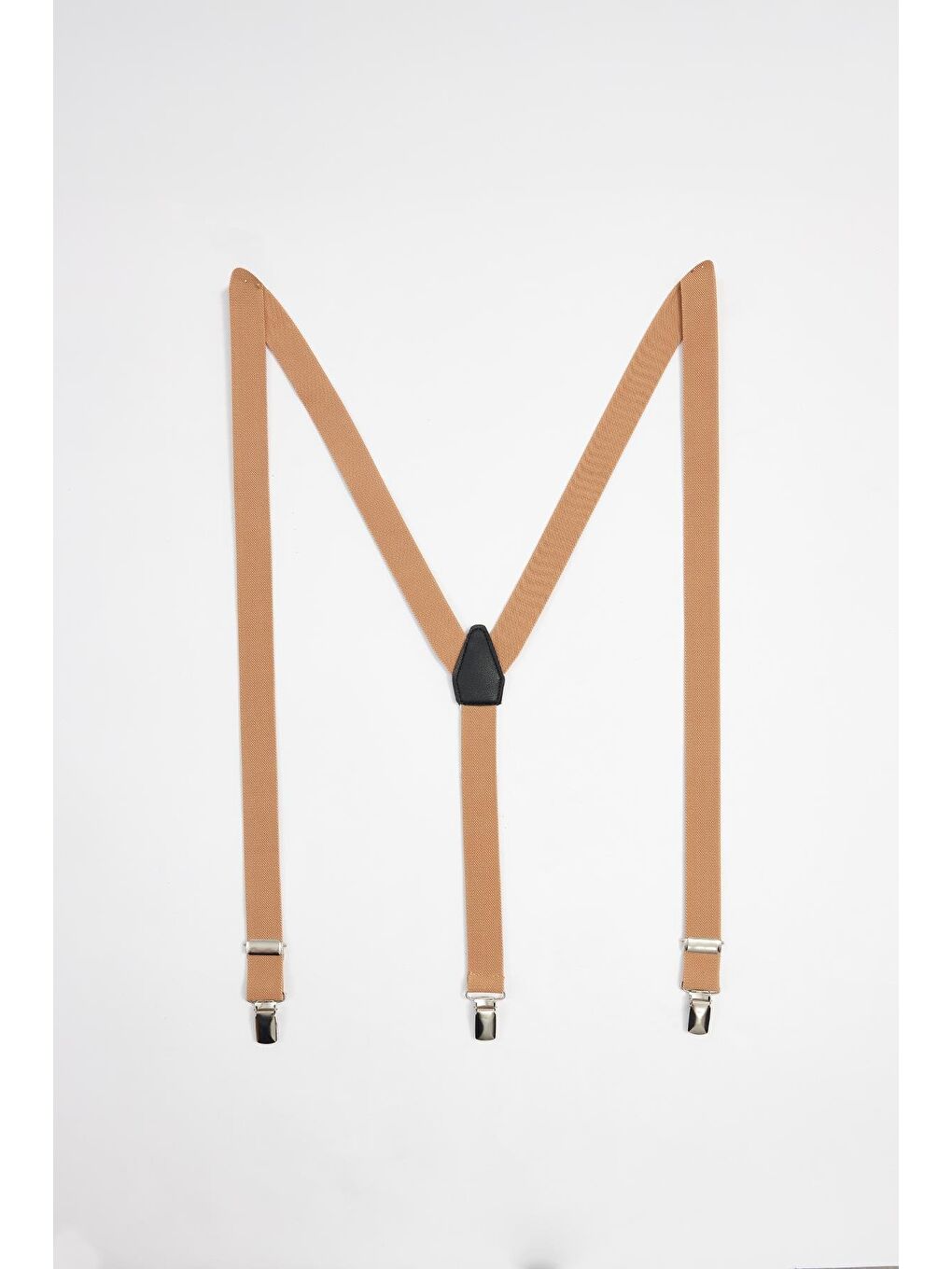 Ekru Düz İnce Kahverengi Erkek Pantolon Askısı-1