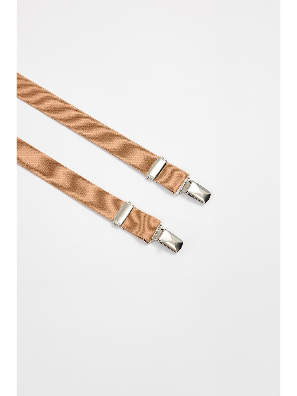 Ekru Düz İnce Kahverengi Erkek Pantolon Askısı-2