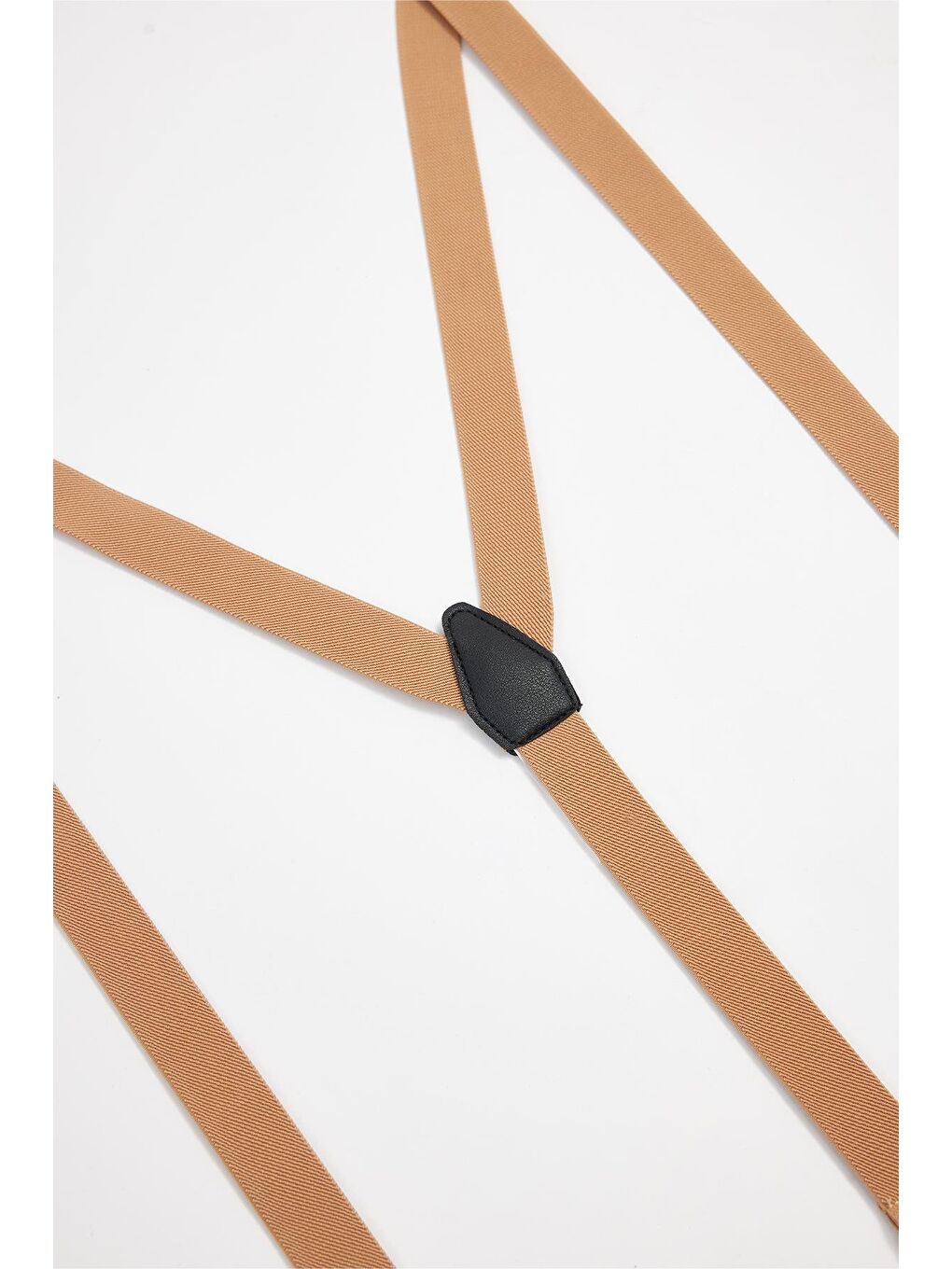 Ekru Düz İnce Kahverengi Erkek Pantolon Askısı-3