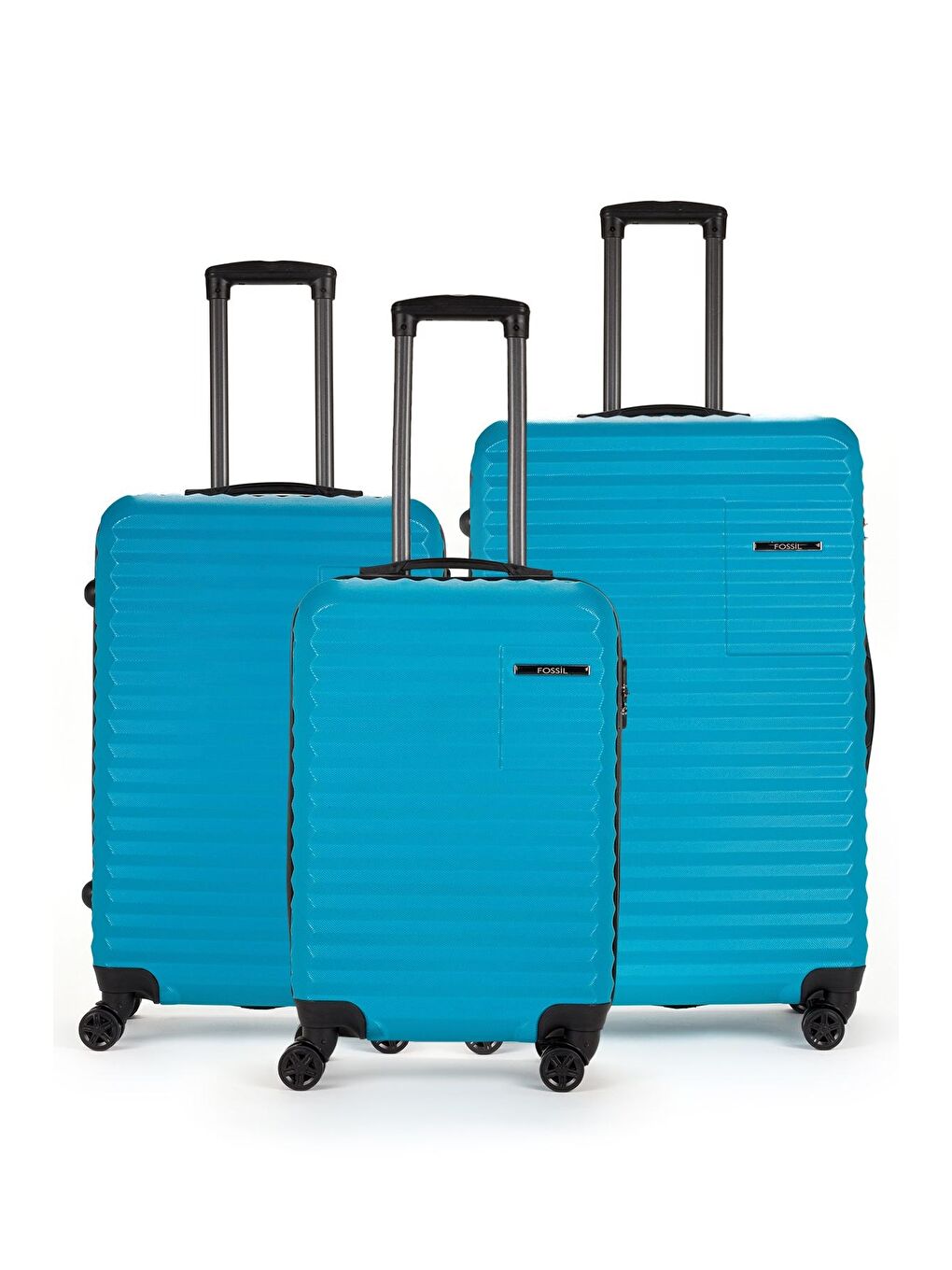 Turkuaz ABS Unisex Kabin, Orta, Büyük Boy 3'lü Valiz Seti FSL111