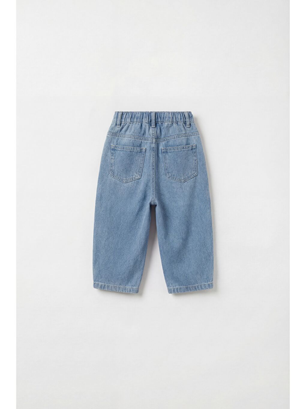 Kız Çocuk Pamuklu Açık Mavi Jean Pantolon - Meyve Nakış Detaylı-1