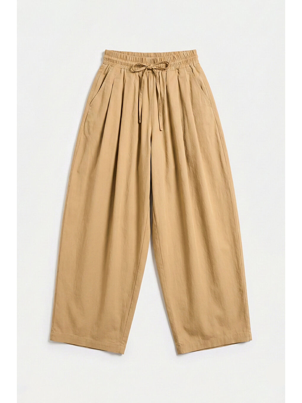 Kahverengi Kadın Kahve s6-76 Süper Balon Fit Bol Kesim Özel Kumaş Pantolon-2