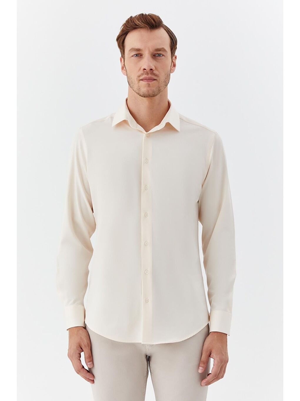 Pembe Klasik Yaka Erkek Gömlek Somon