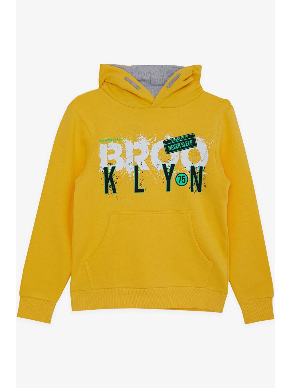 Breeze Sarı Erkek Çocuk Yazı Baskılı Sweatshirt Sarı (9-14 Yaş)