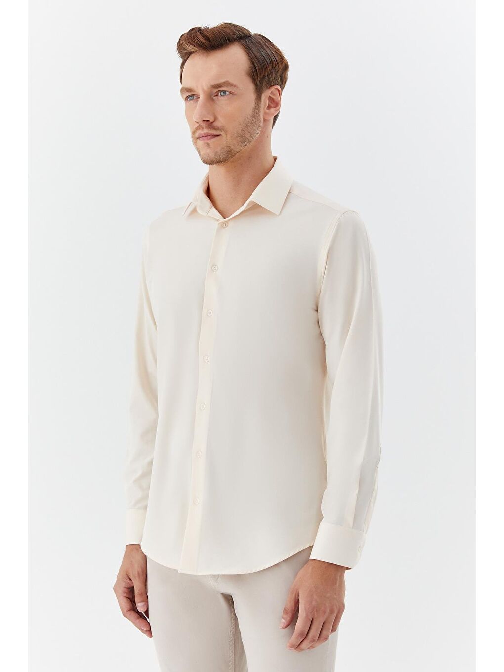 Pembe Klasik Yaka Erkek Gömlek Somon-2