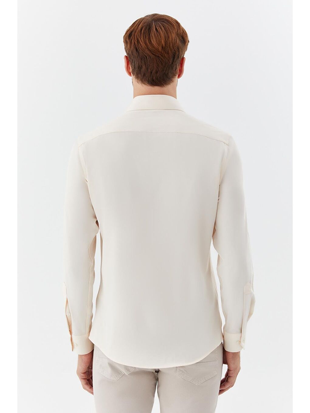 Pembe Klasik Yaka Erkek Gömlek Somon-4