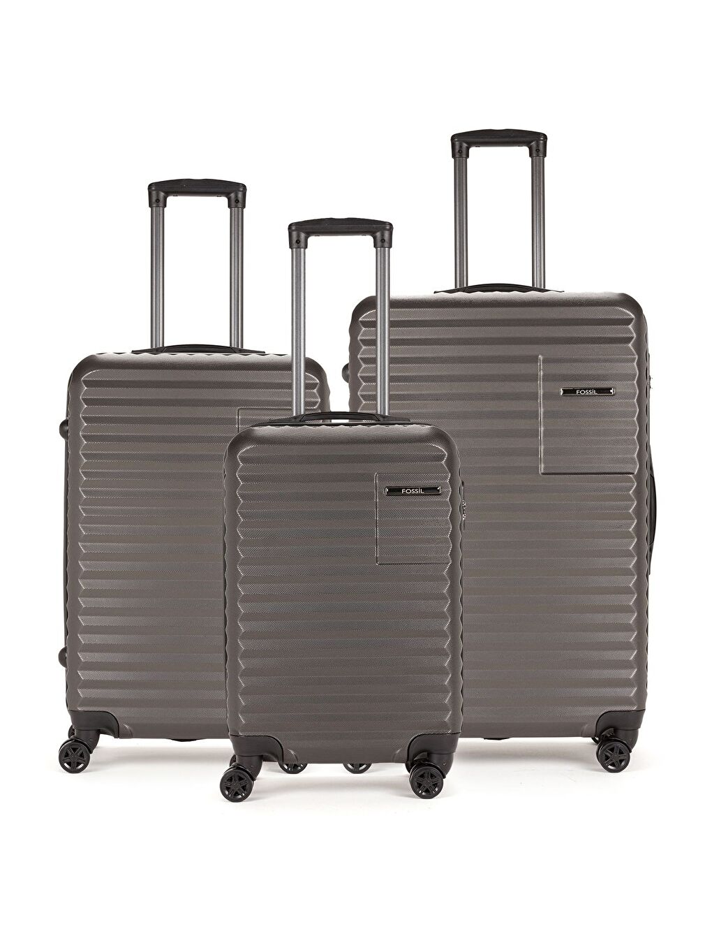 Antrasit ABS Unisex Kabin, Orta, Büyük Boy 3'lü Valiz Seti FSL111