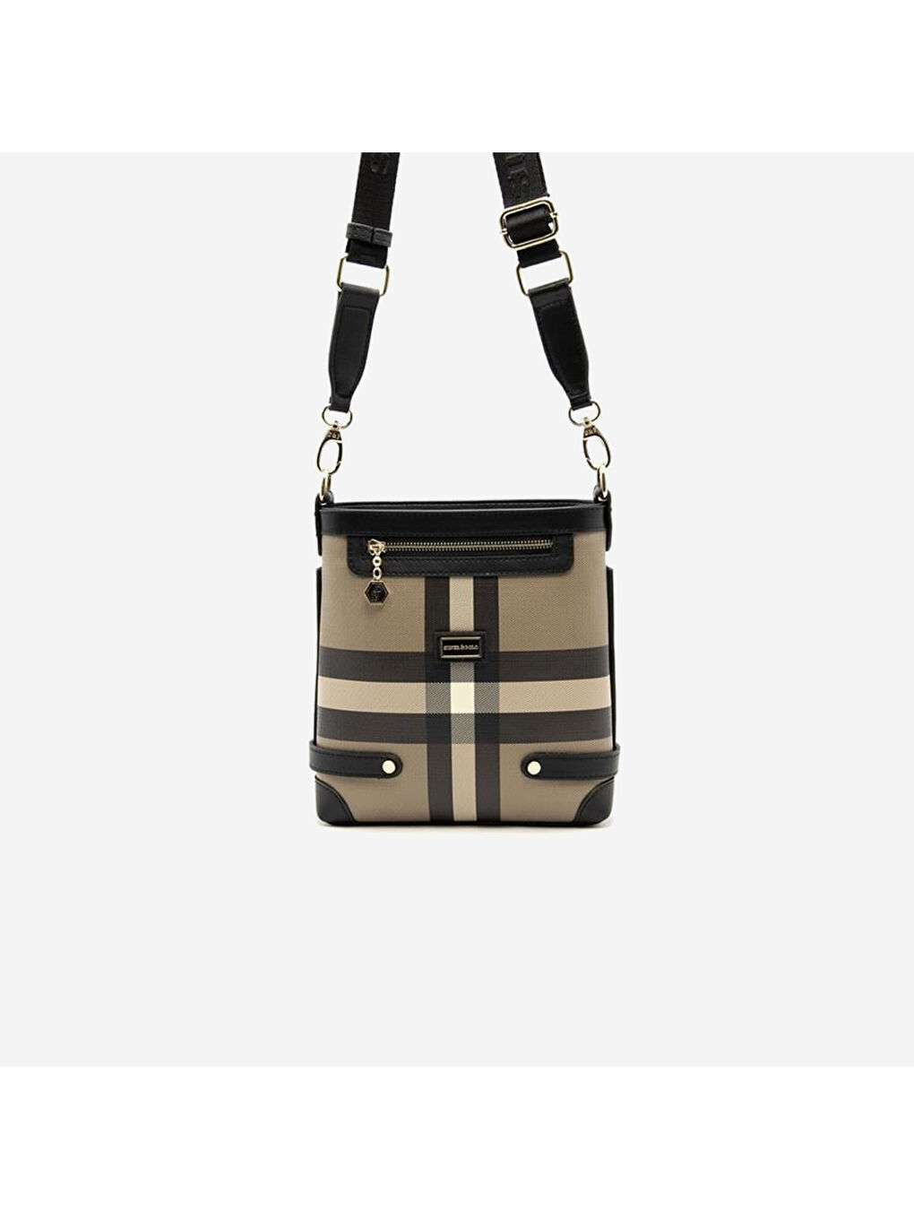 Kahverengi Kadın SP1120-MK80 SILVER POLO Çapraz Çanta Kahve-Siyah