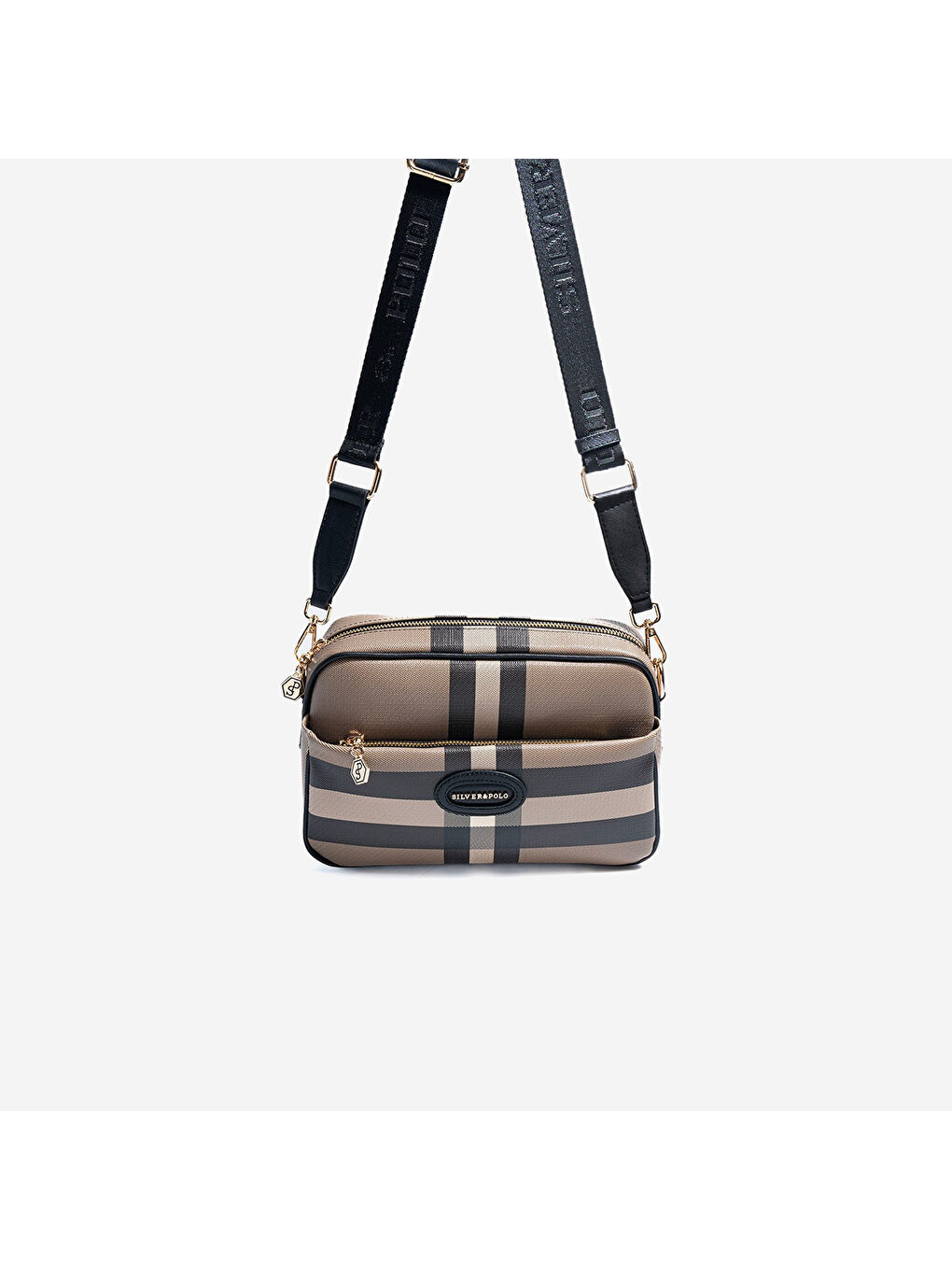 Kahverengi Kadın SP1267-MK80 SILVER POLO Çapraz Çanta Kahve-Siyah