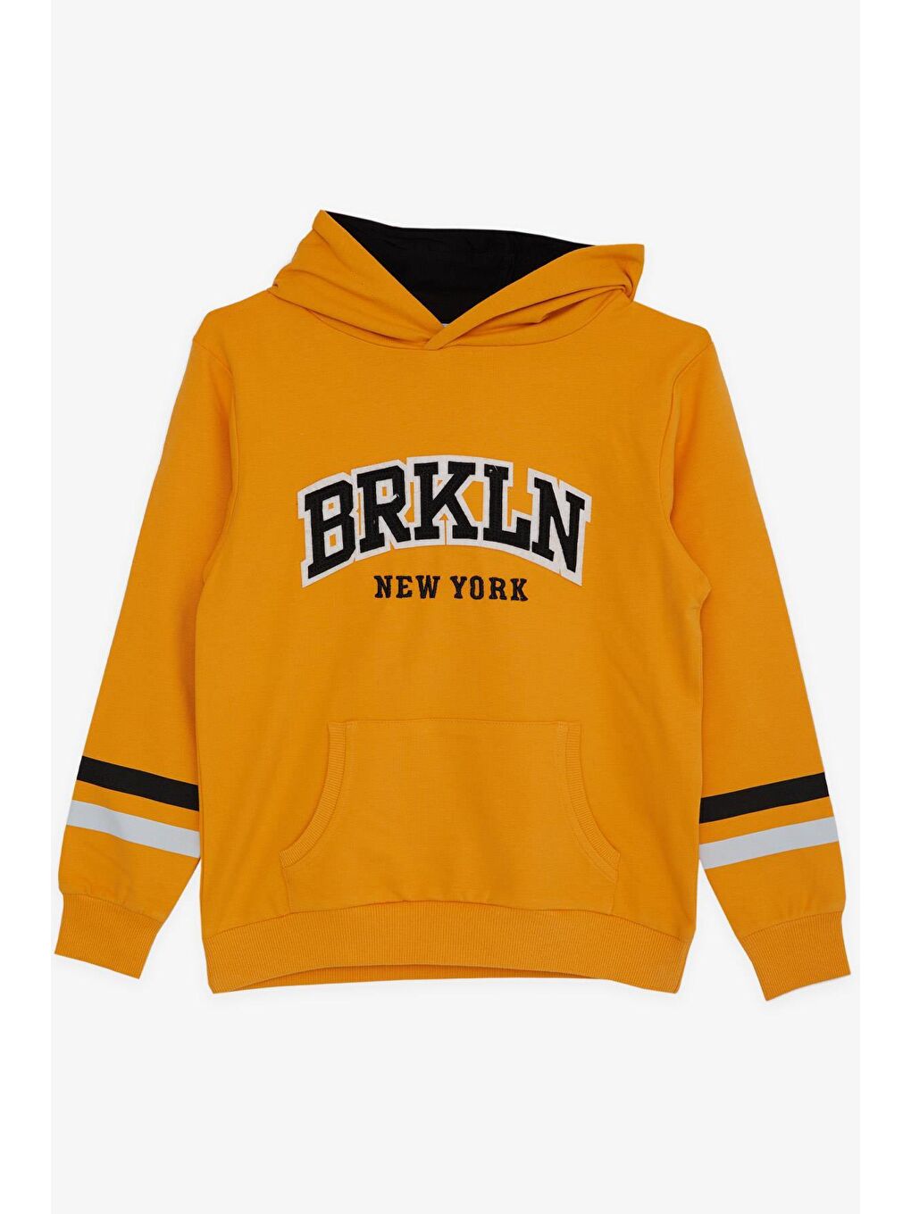 Breeze Hardal Sarı Erkek Çocuk Sweatshirt Kapüşonlu Nakışlı Hardal Sarı  9 15 Yaş