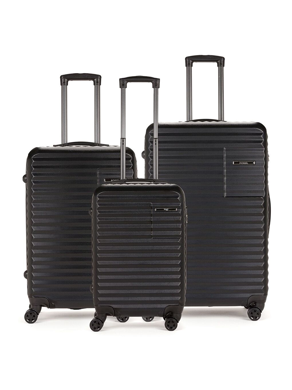 Siyah ABS Unisex Kabin, Orta, Büyük Boy 3'lü Valiz Seti FSL111