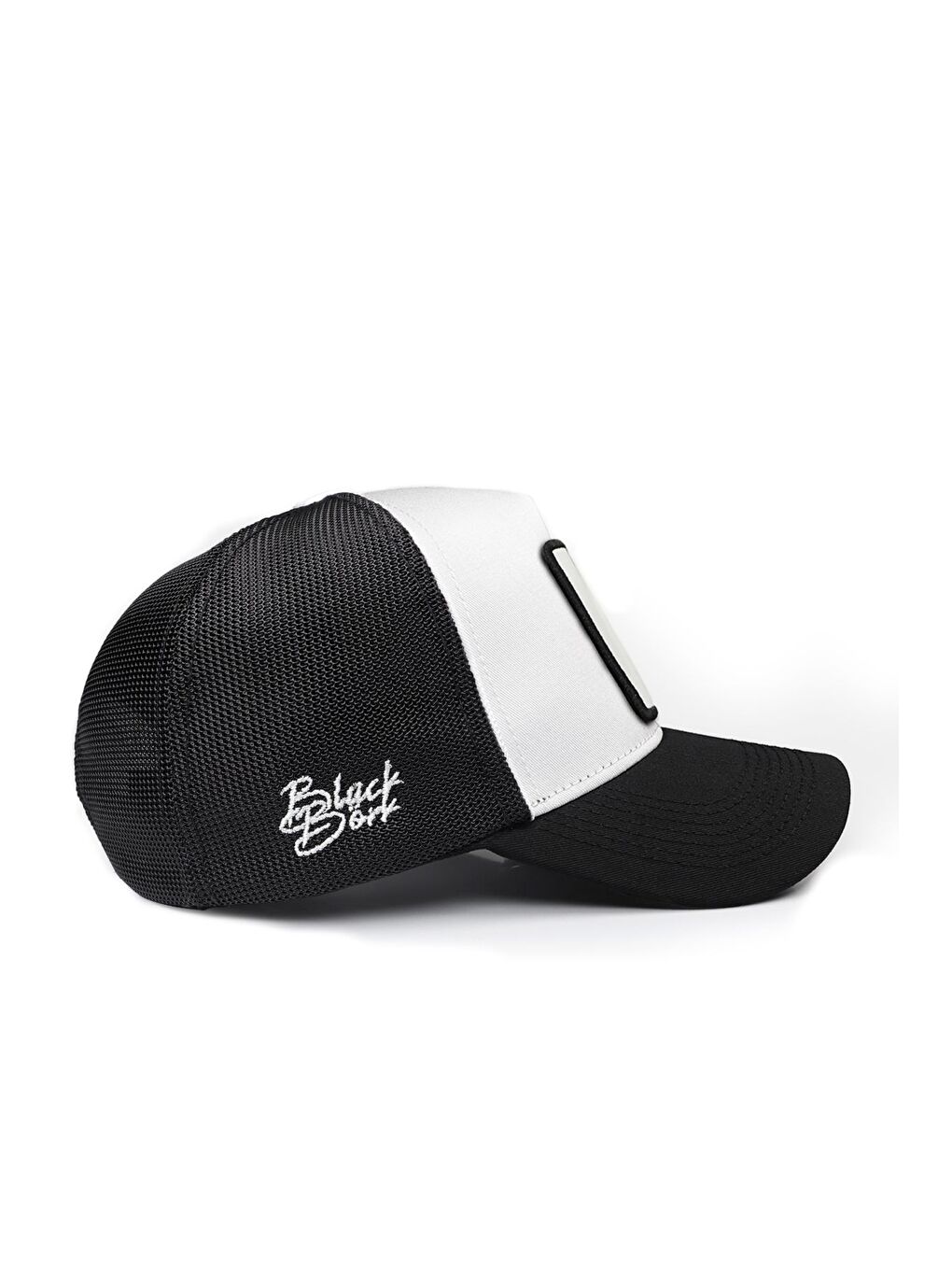 Kartal Logolu Siyah-Beyaz Trucker Şapka-1