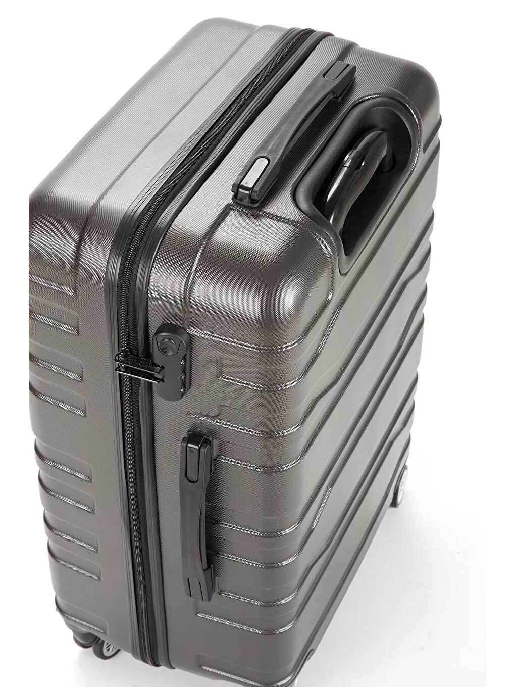 Antrasit ABS Unisex Orta Boy Valiz-5