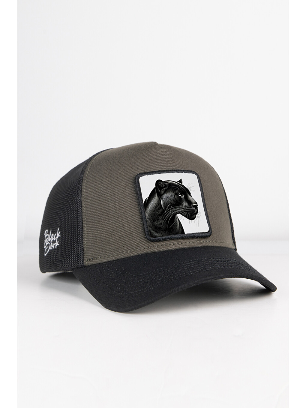 Panter Logolu Siyah-Haki Trucker Şapka
