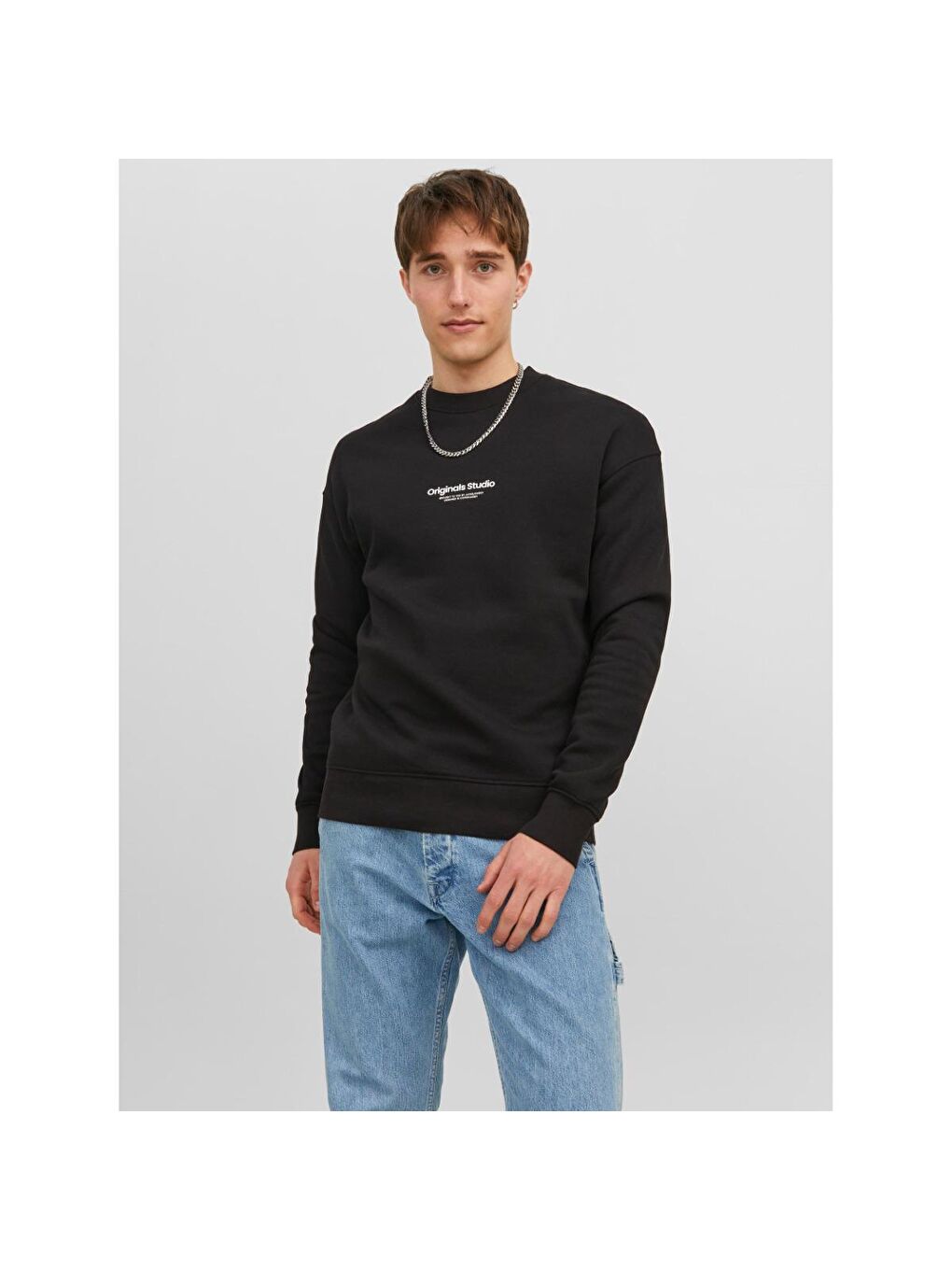 Jack & Jones Vesterbro Erkek Siyah Bisiklet Yaka Sweatshirt