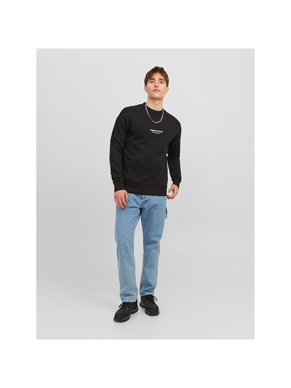 Jack & Jones Vesterbro Erkek Siyah Bisiklet Yaka Sweatshirt - 1