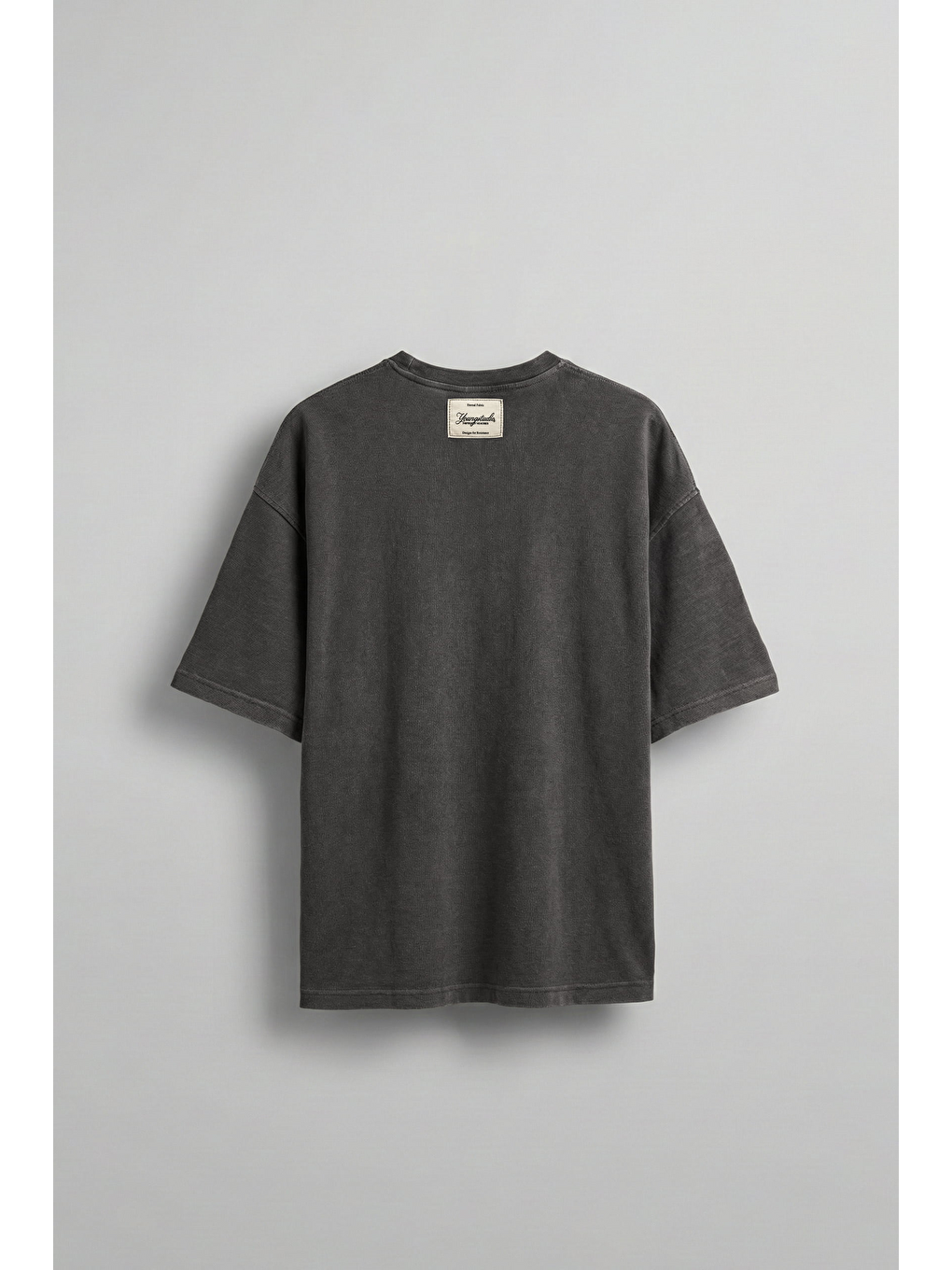 Erkek Oversize Premium Cep Nakışlı T-Shirt Siyah-1