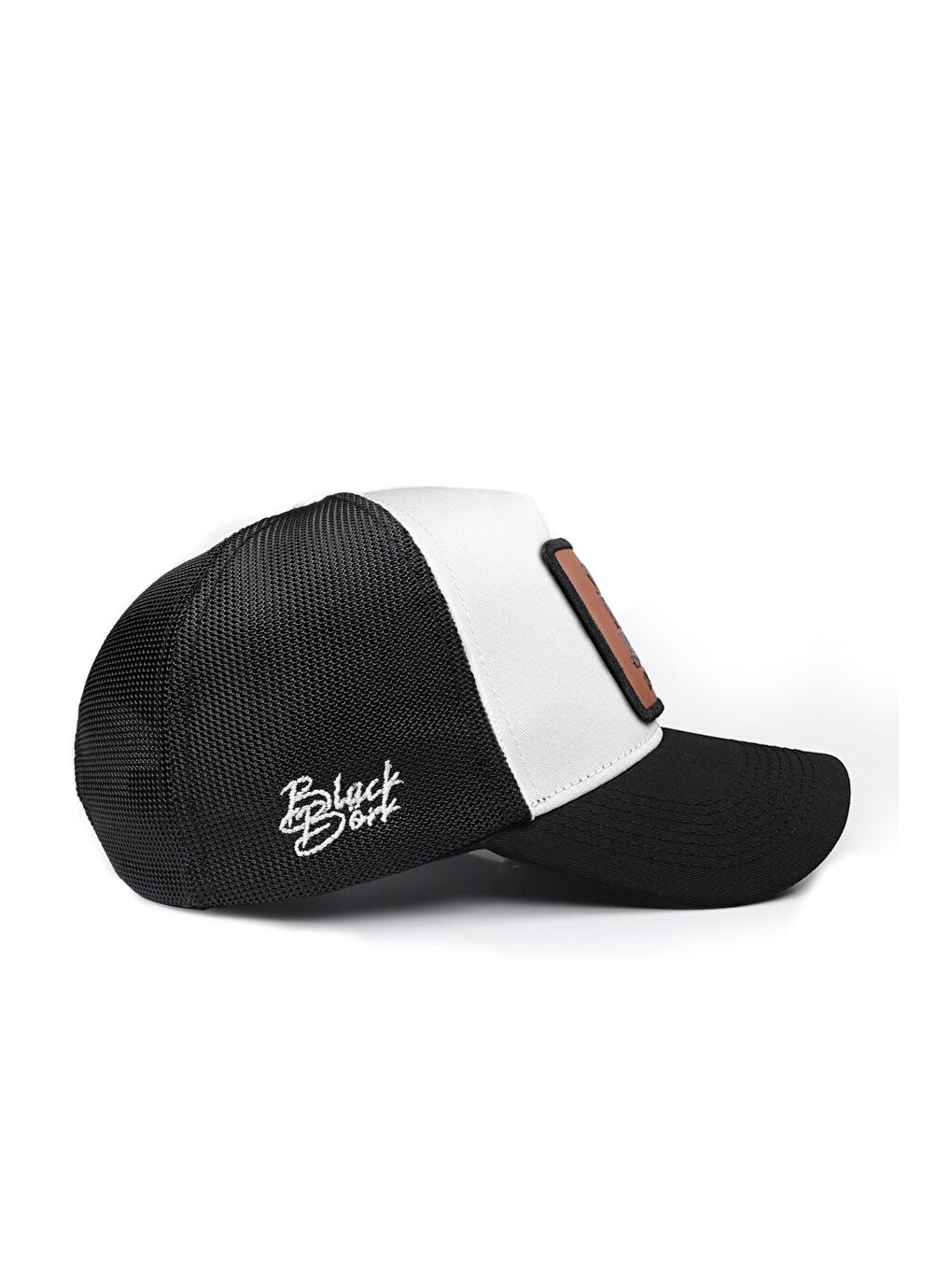 See You Later Never Logolu Siyah-Beyaz Trucker Şapka-1