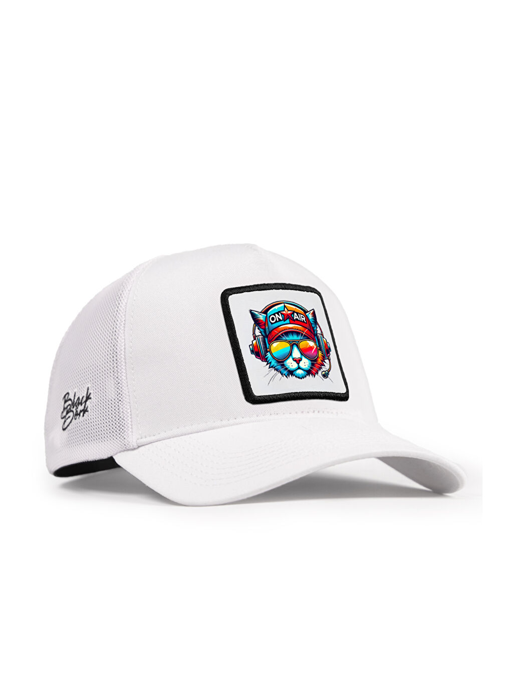 Kedi Logolu Beyaz Trucker Şapka