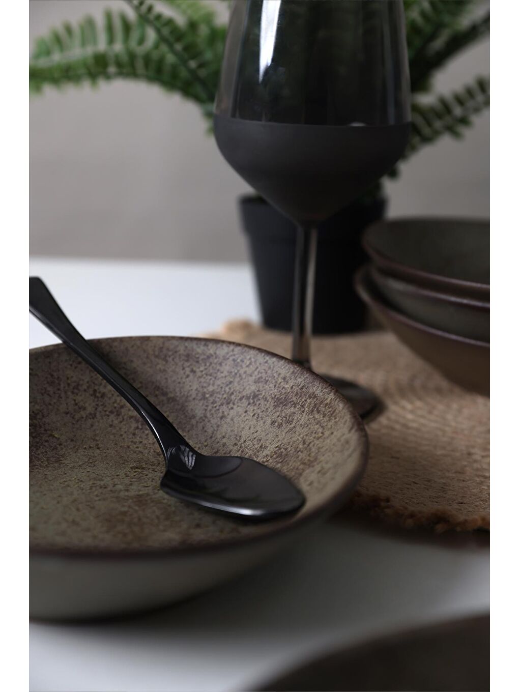 Kahverengi Mat Toprak Stella Yemek Tabağı 22 Cm 6 Adet-3