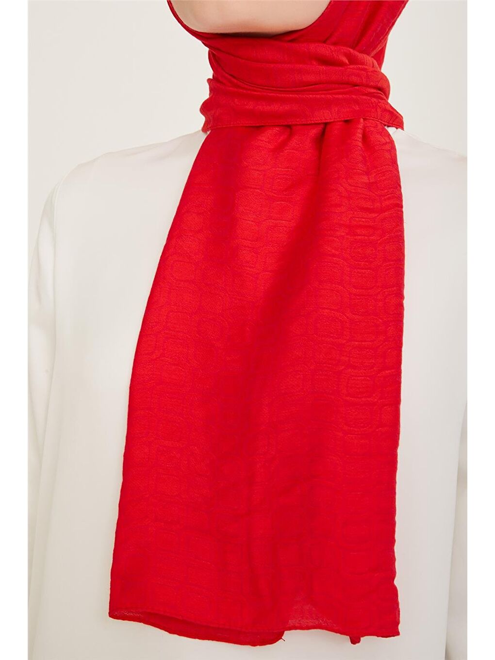 Kırmızı Trend Dama Şal 2 230001-1