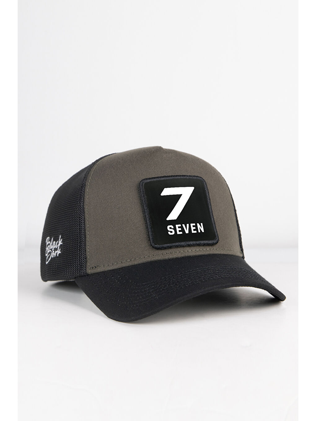 7 Numara Logolu Siyah-Haki Trucker