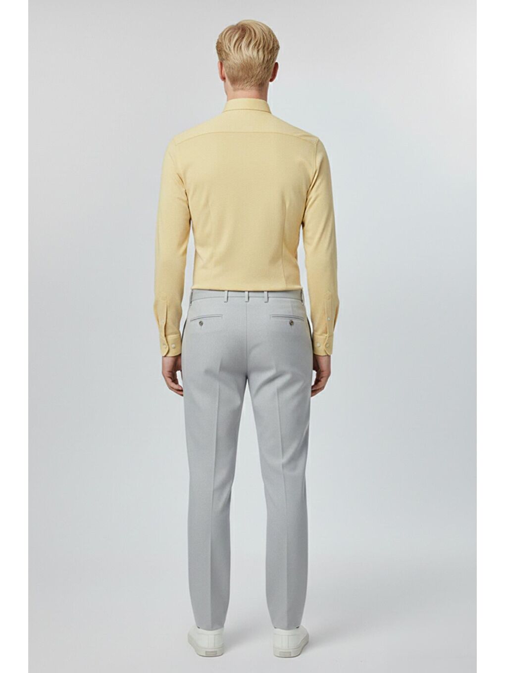 Giotelli Sarı Slim Fit %100 Pamuk Çizgili Düğmeli Yaka Erkek Gömlek-3