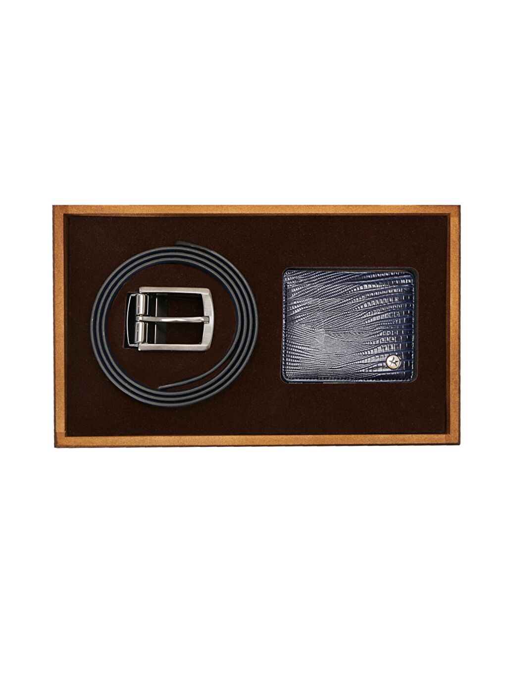 Erkek Lacivert Kemer - Kartlık Aksesuar Set-1