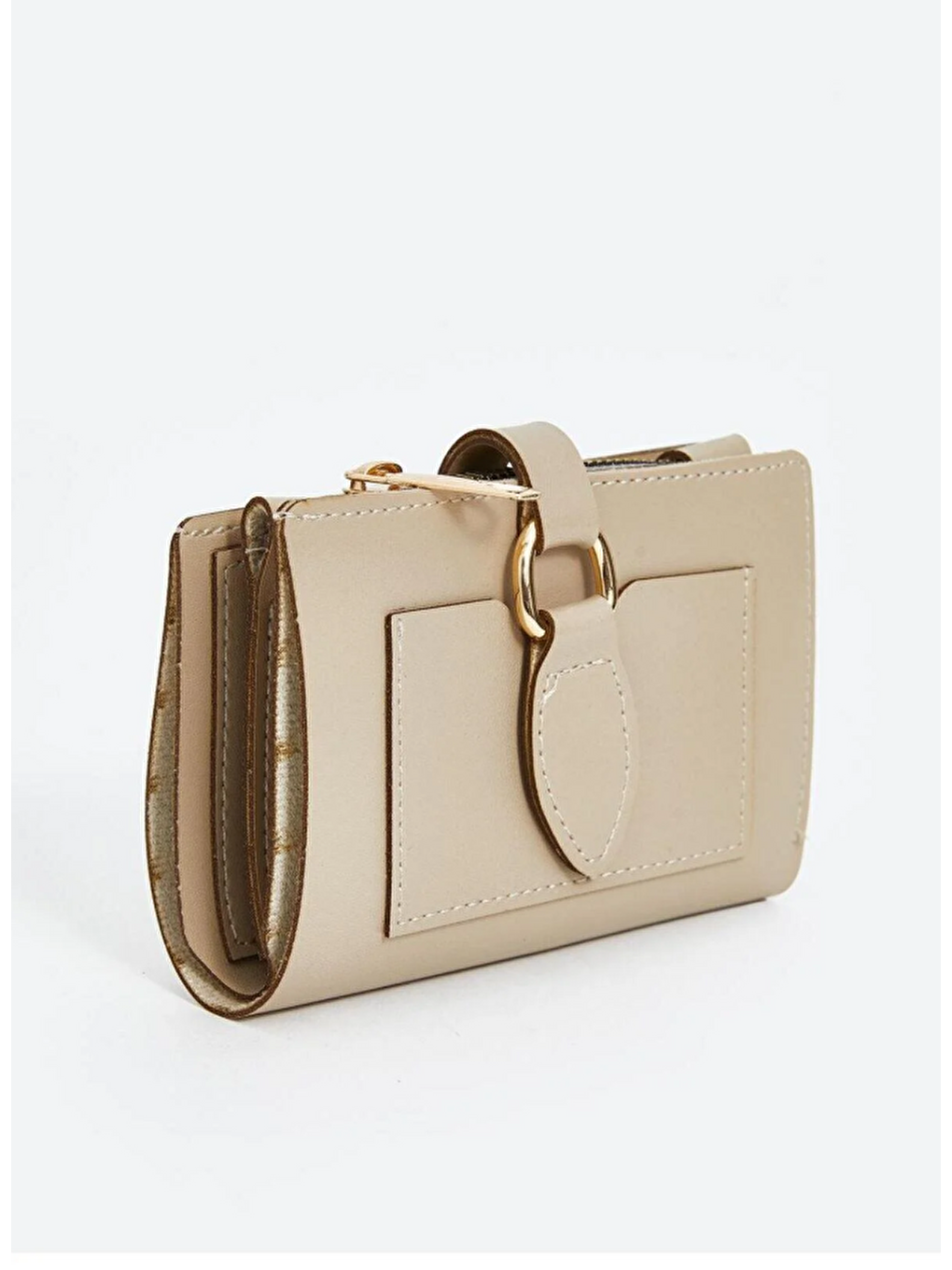 Bej Fermuarlı Halka Tokalı Kadın Cüzdan CPC001-1