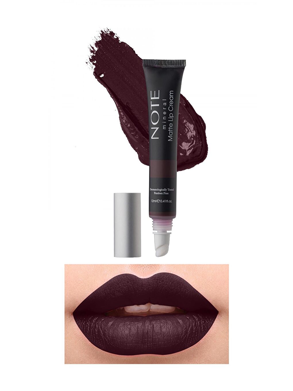 Note Cosmetique Mor Mineral Matte Lip Cream Yarı Mat Bitişli Likit Ruj 08 Queen of Night - Mor - 1