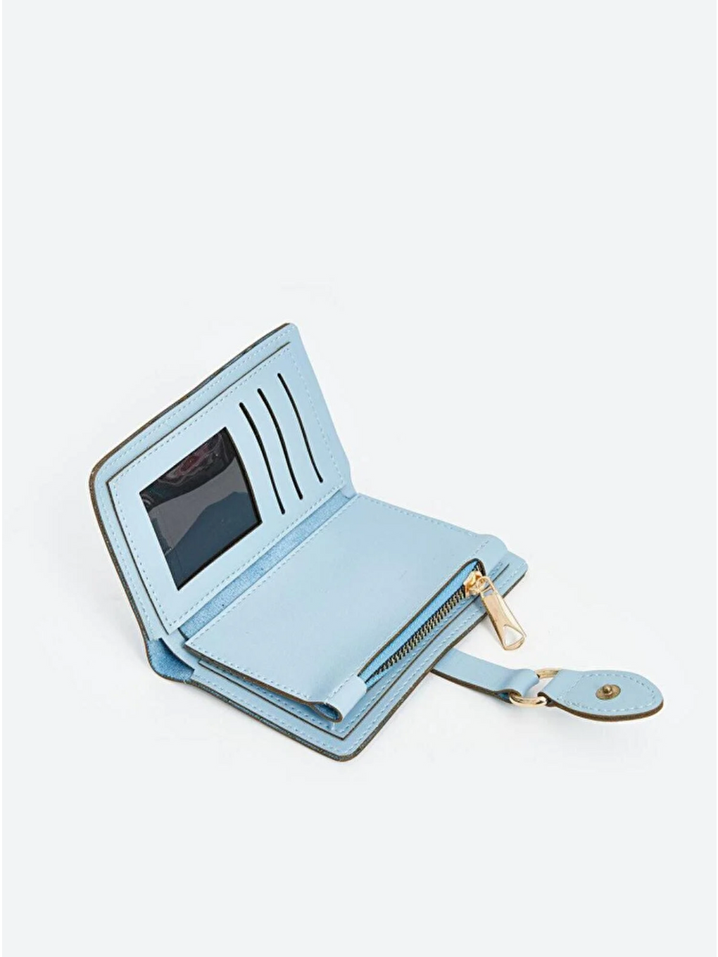 Mavi Fermuarlı Halka Tokalı Kadın Cüzdan CPC001-3