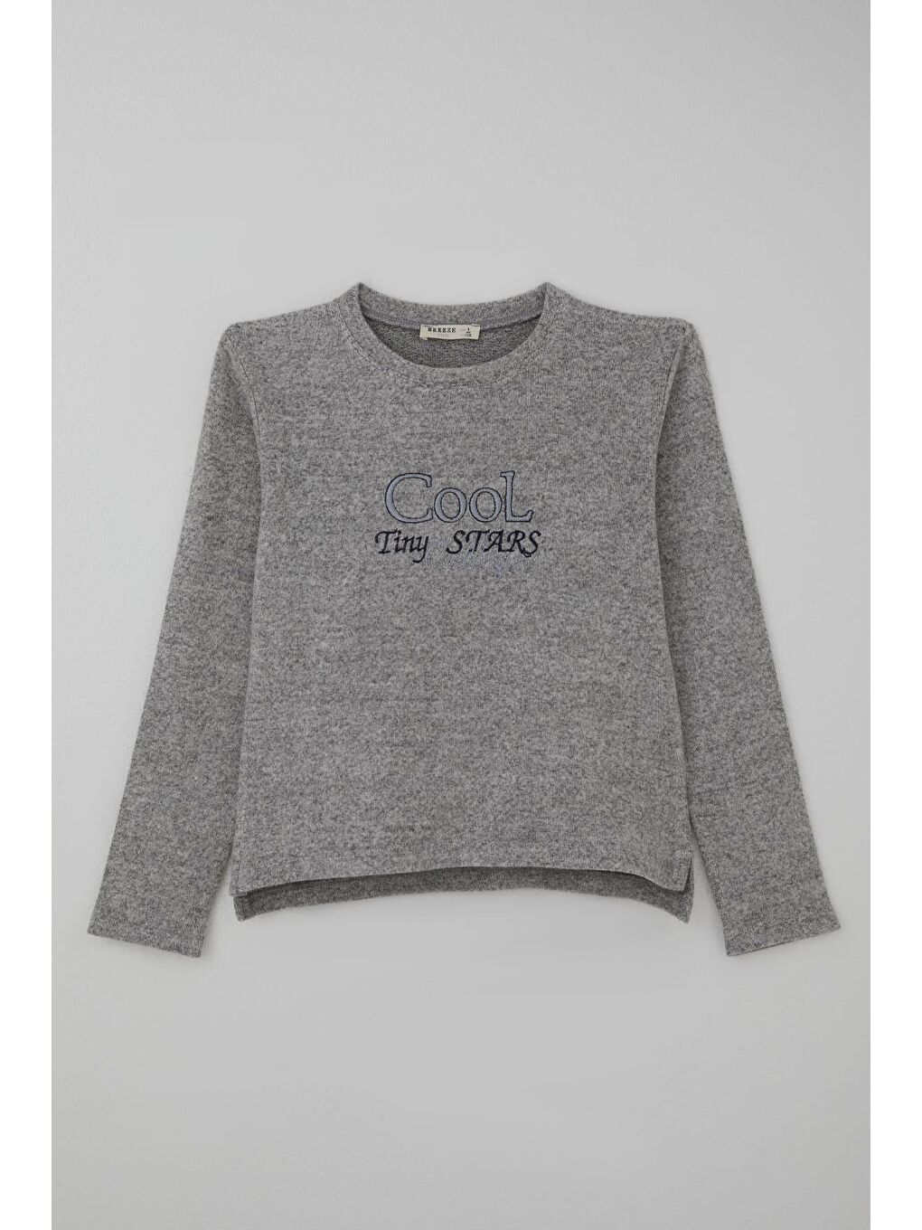 Kız Çocuk Pantolonlu Takım Cool Yazı Nakışlı Gri Melanj (5-9 Yaş)-1