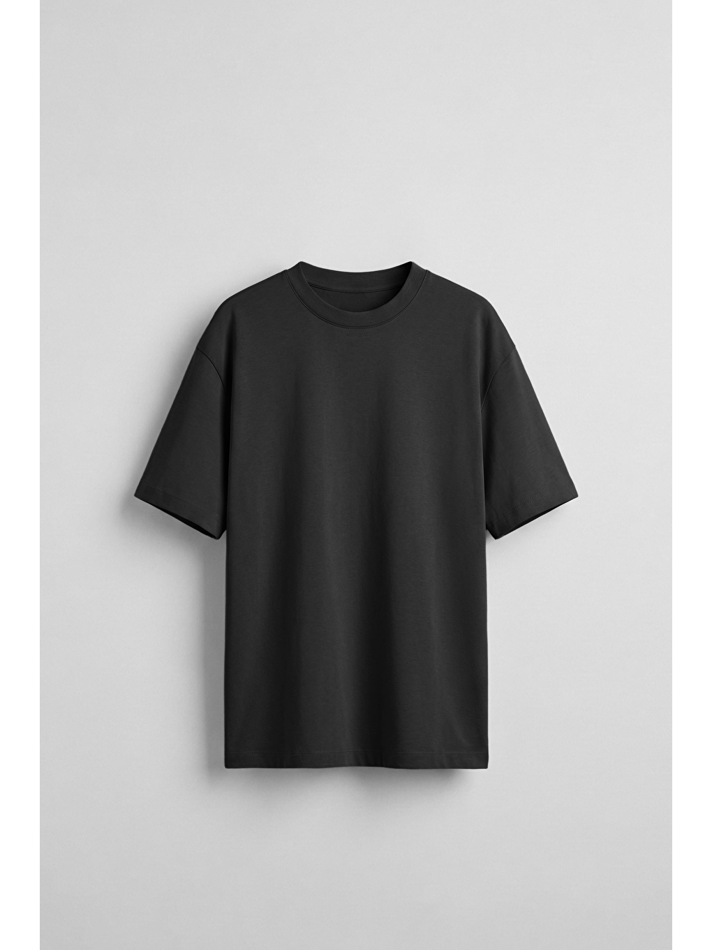 Erkek Oversize Basic Yumuşak Dokulu Rahat T-Shirt Siyah