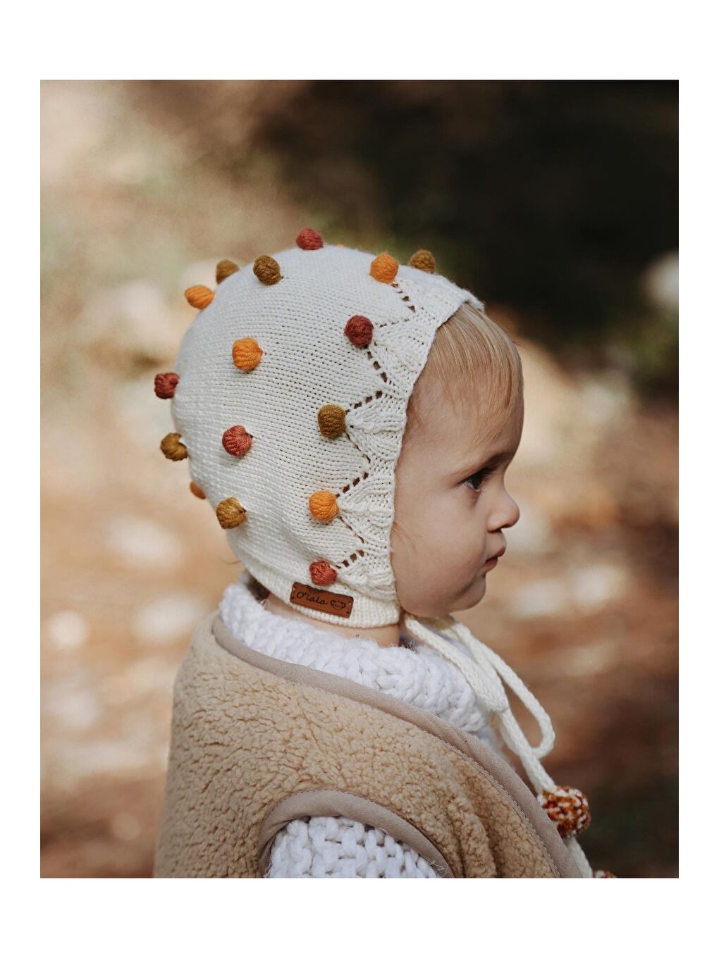 Ekru Ponponlu Bebek Beresi Model 6-3