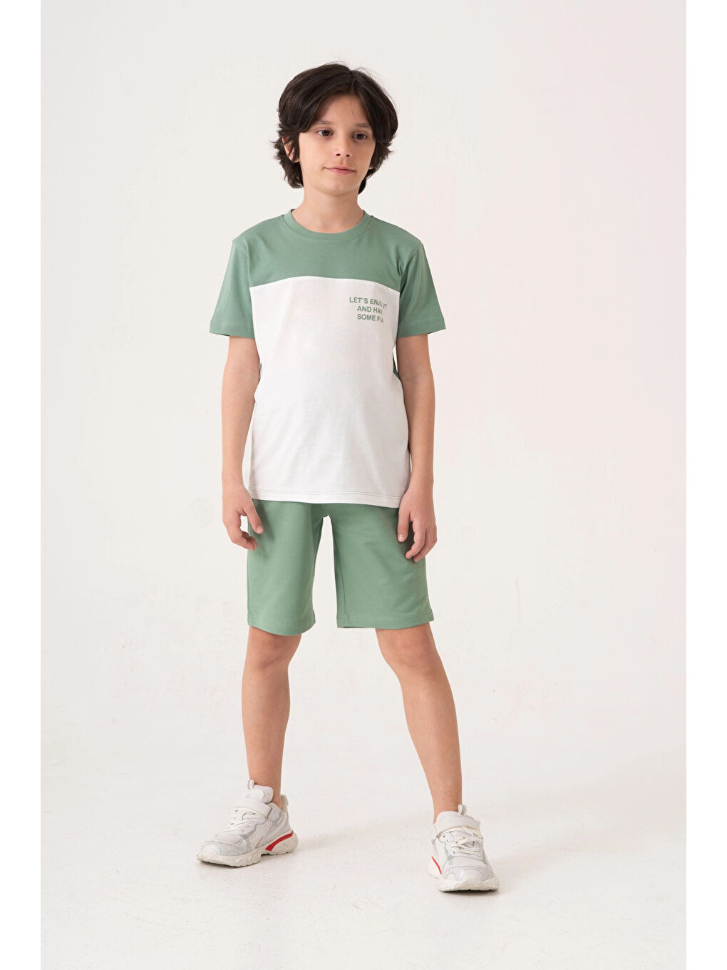 Haki Lets Enjoy Baskılı Erkek Çocuk Takım 50602-1