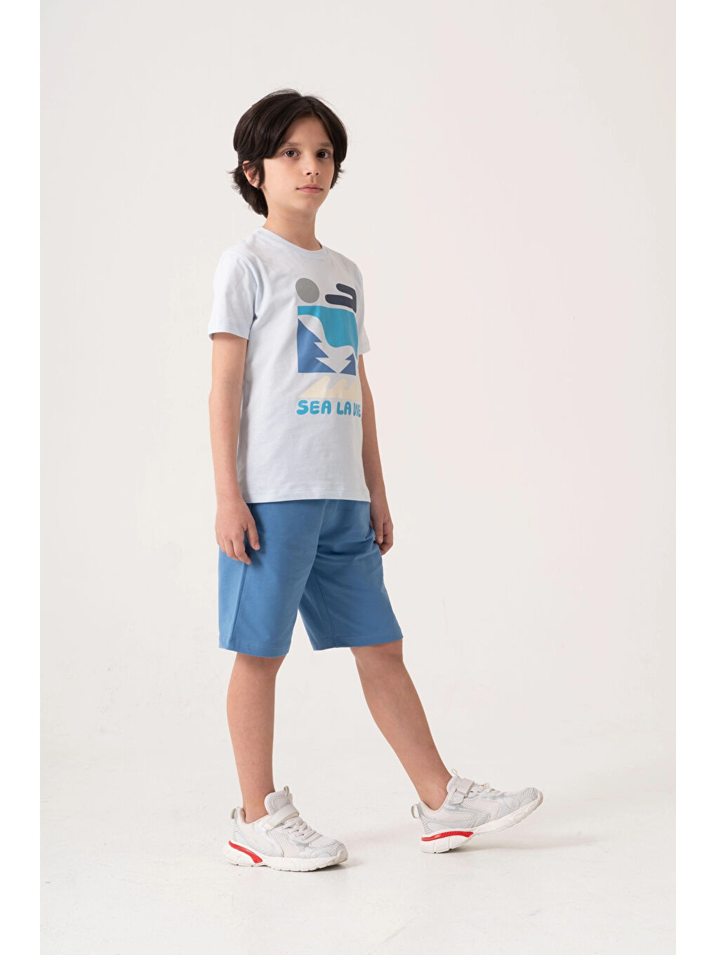 Mavi Sea La Vie Baskılı Erkek Çocuk Takım 50604-2