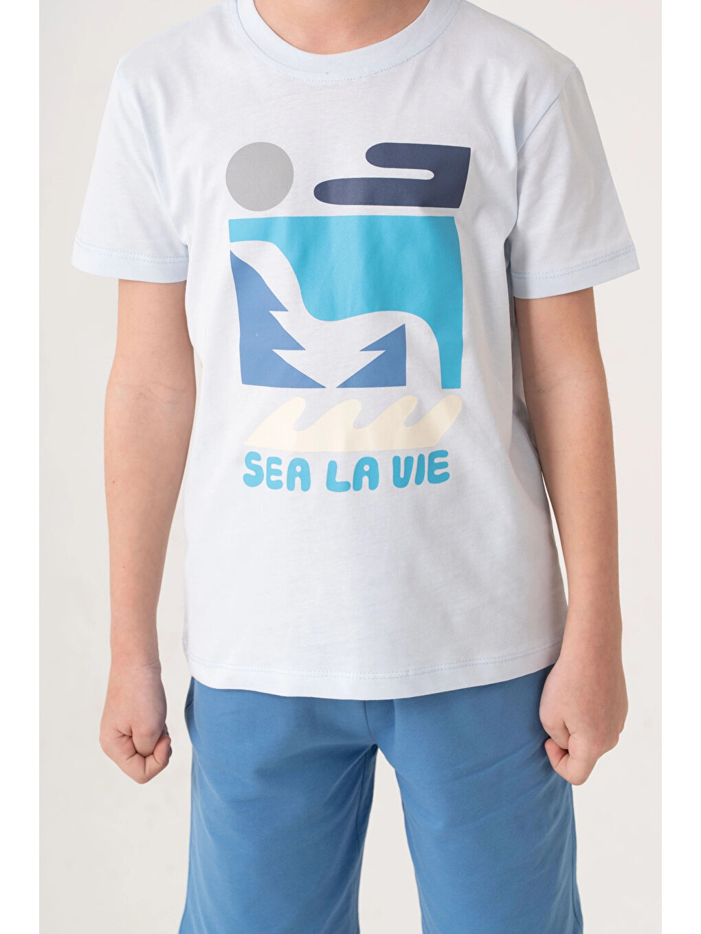 Mavi Sea La Vie Baskılı Erkek Çocuk Takım 50604-3