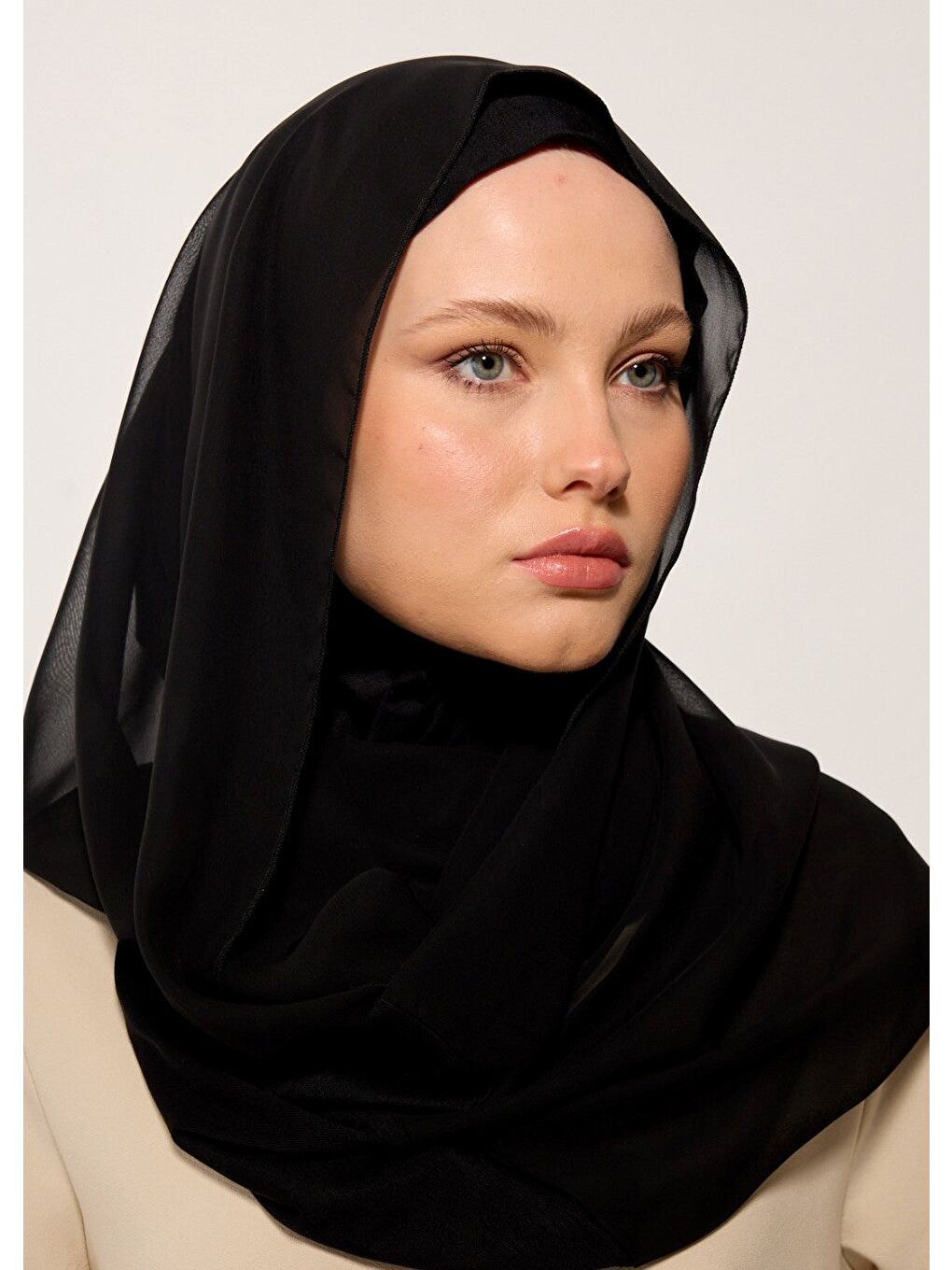 Siyah HOUSE OF MODEST-SİYAH ŞİFON PENYE  ŞAL-2
