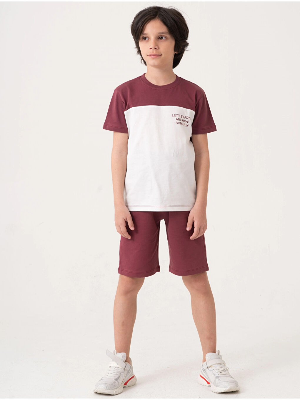Bordo Lets Enjoy Baskılı Erkek Çocuk Takım 50602