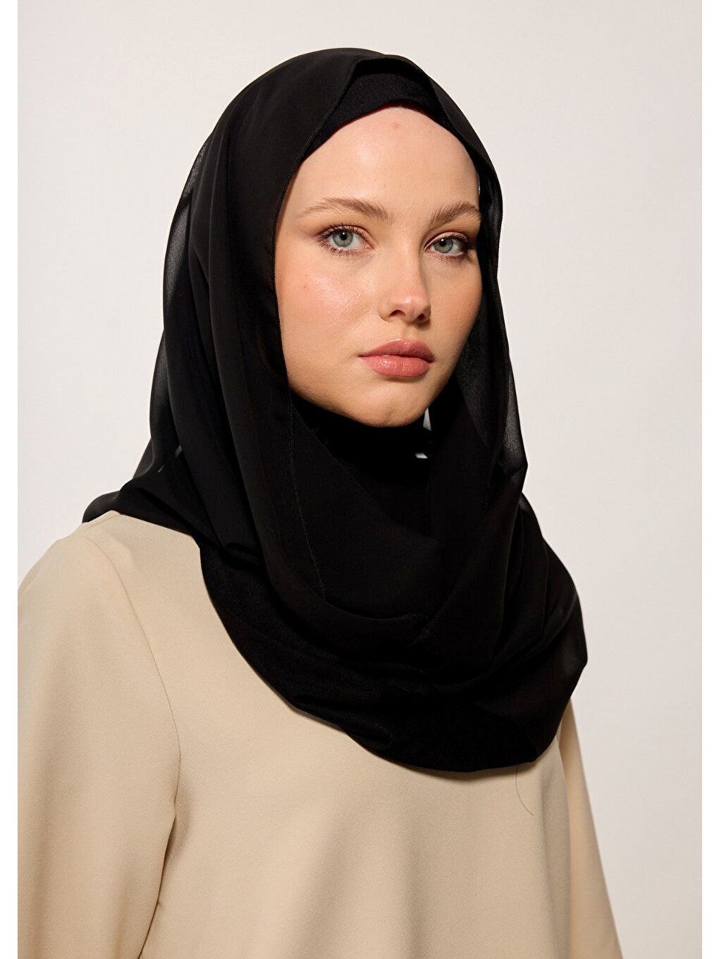 Siyah HOUSE OF MODEST-SİYAH ŞİFON PENYE  ŞAL-3