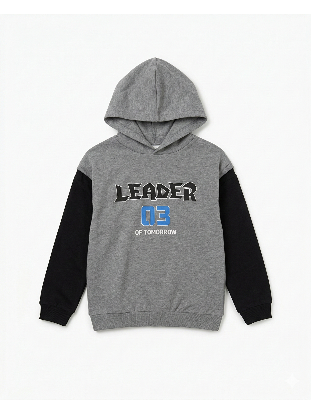 Gri Erkek Çocuk İki İplik Kumaş Eşofman Takımı-1