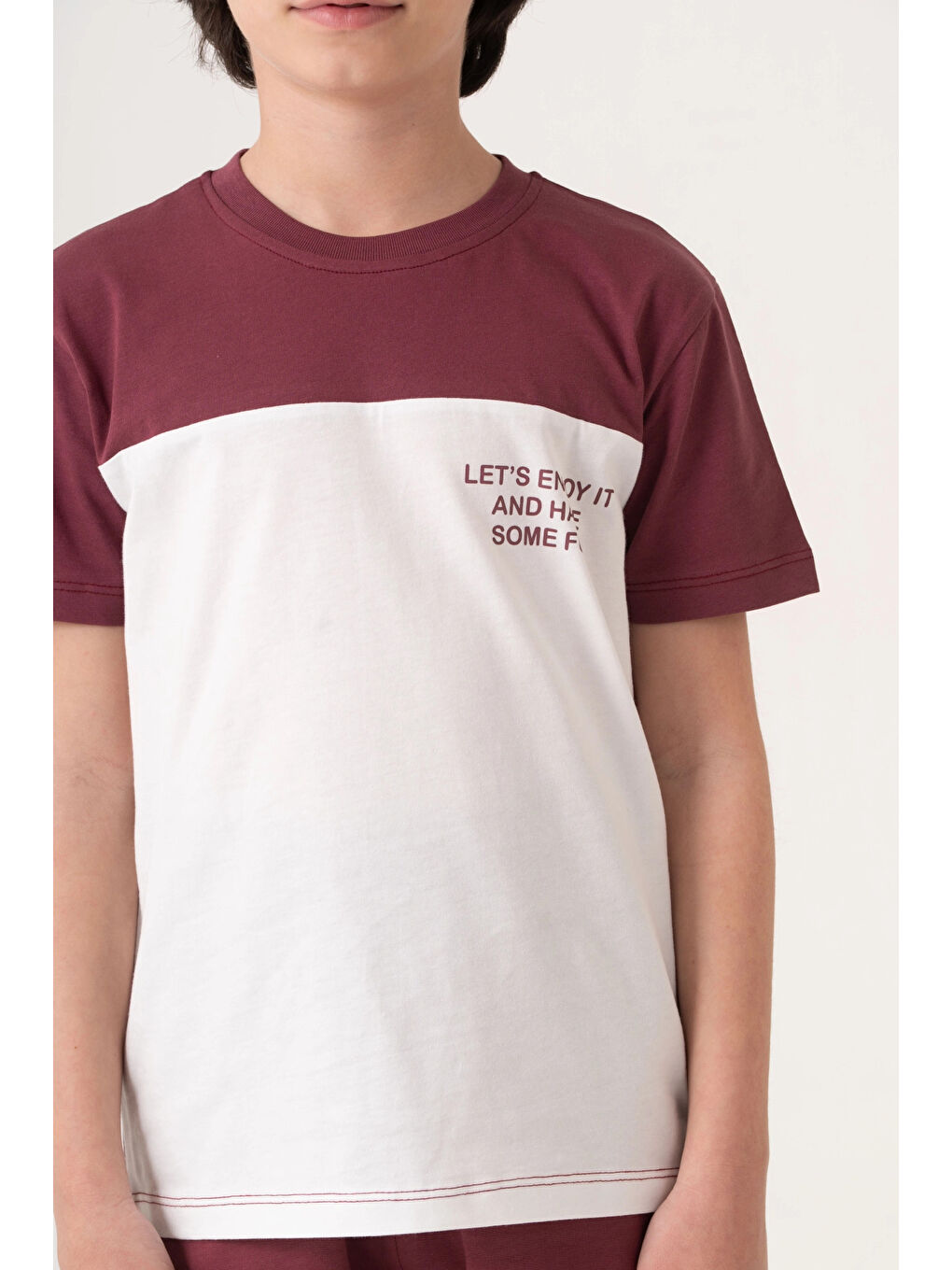 Bordo Lets Enjoy Baskılı Erkek Çocuk Takım 50602-1
