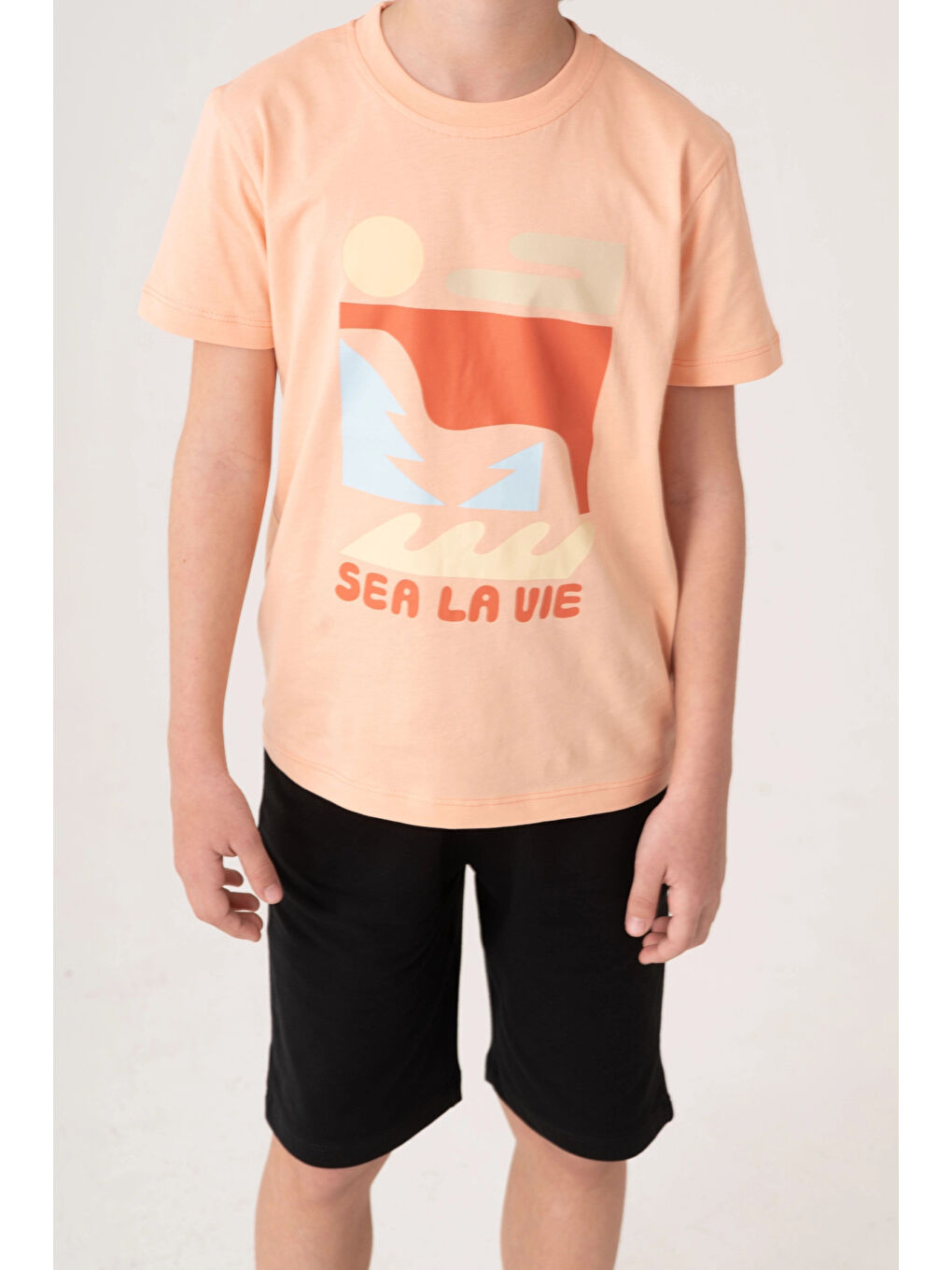 Pembe Sea La Vie Baskılı Erkek Çocuk Takım 50604-1