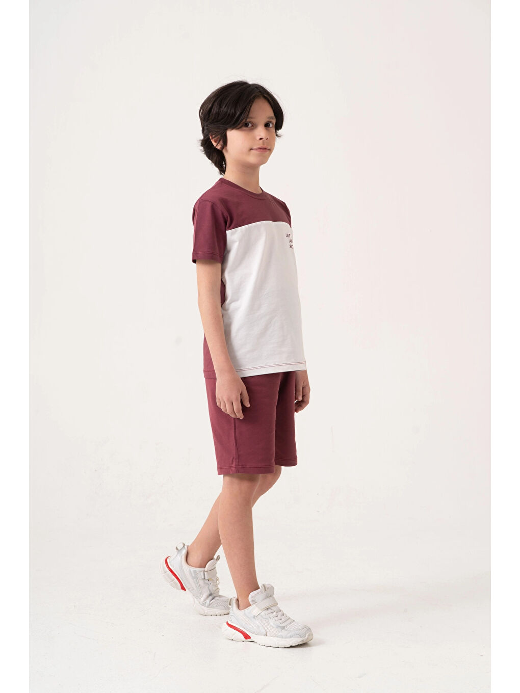 Bordo Lets Enjoy Baskılı Erkek Çocuk Takım 50602-3